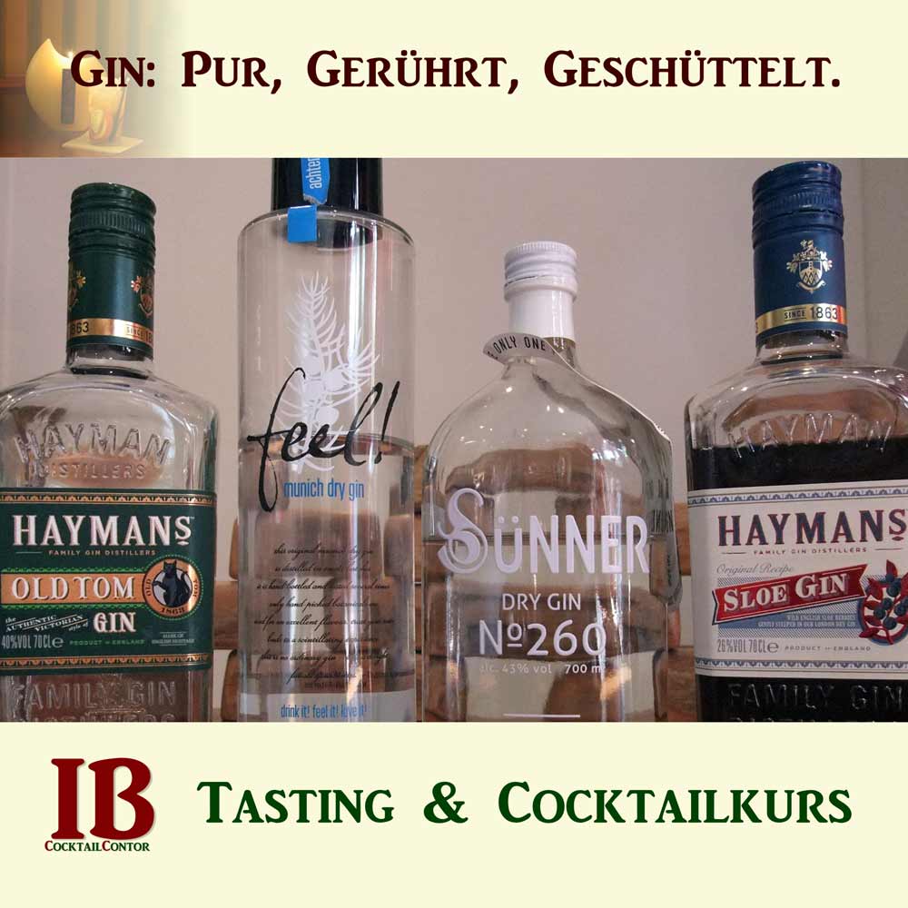 Ankündigungsbild für unser Gin-Tasting.