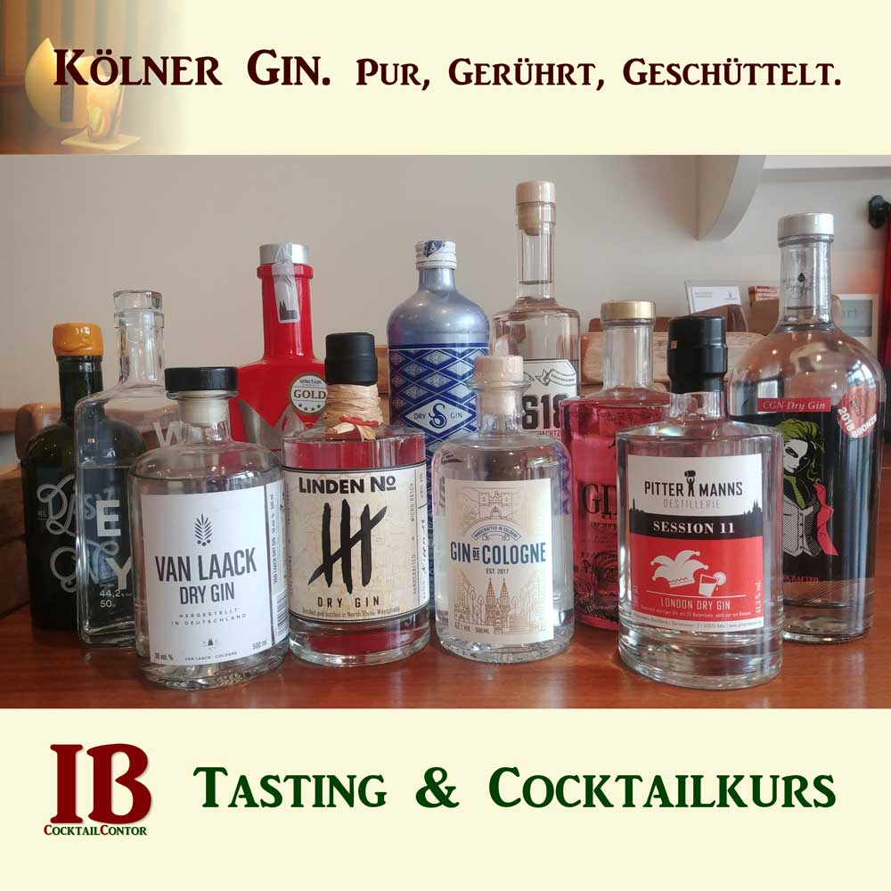 Ankündigungsbild für unser Kölner Gin-Tasting.